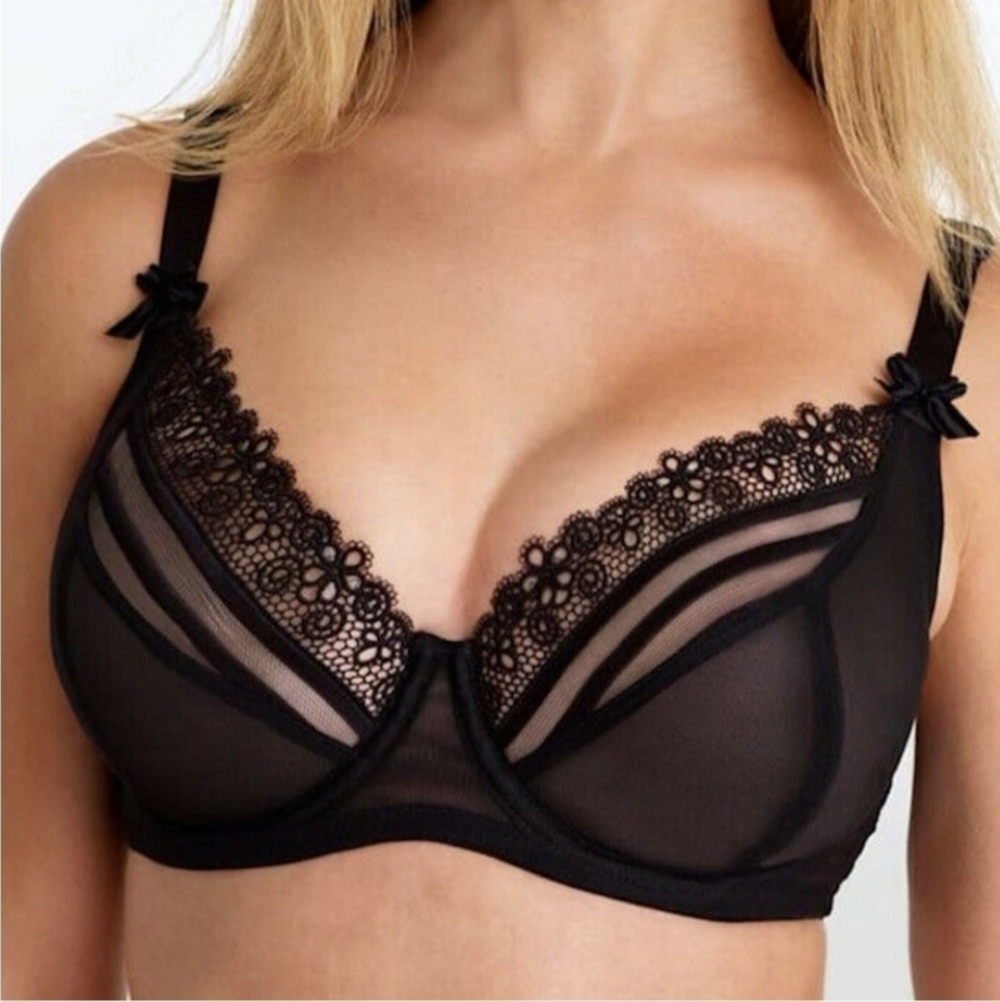 Wacoal‎ Delicate Notion Black Lace Bra-855162 Sexy Coquette Whimsigoth Fairy